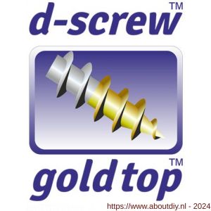 D-Screw Gold-Top spaanplaatschroef platkop kruiskop met smeerfilm RVS A2 3.5x25 mm blister 30 stuks - A21901983 - afbeelding 2
