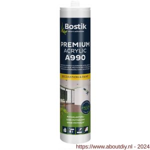 Bostik A990 Premium Acrylic acrylaatkit 310 ml wit - A51250160 - afbeelding 1