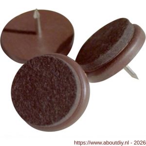 QlinQ viltglijder met nagel 24 mm kunststof en vilt bruin set 8 stuks - A40850888 - afbeelding 1