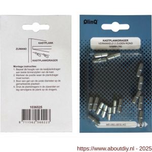 QlinQ kastplankdrager verzinkt rond 5/5 mm set 16 stuks - A40850276 - afbeelding 2
