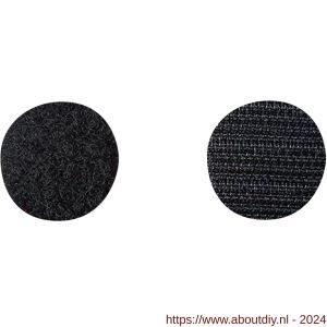 QlinQ zwarte klittenbandrondjes 22 mm set 16 stuks - A40850124 - afbeelding 1