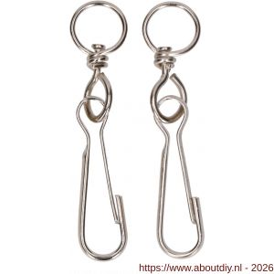 QlinQ veerknip 60 mm vernikkeld set 2 stuks - A40850194 - afbeelding 1