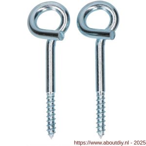 QlinQ krulhaak 10x140 mm houtdraad verzinkt set 2 stuks - A40850207 - afbeelding 1