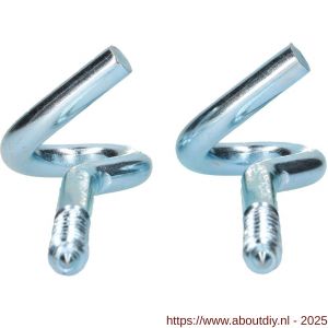 QlinQ krulhaak 10x140 mm houtdraad verzinkt set 2 stuks - A40850207 - afbeelding 2