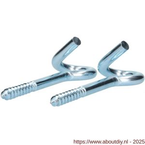 QlinQ krulhaak 10x140 mm houtdraad verzinkt set 2 stuks - A40850207 - afbeelding 3