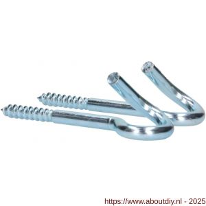 QlinQ krulhaak 10x140 mm houtdraad verzinkt set 2 stuks - A40850207 - afbeelding 4