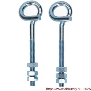 QlinQ krulhaak M10x120 verzinkt set 2 stuks - A40850208 - afbeelding 1