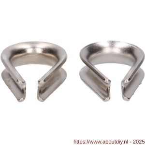 QlinQ puntkous 8 mm groef RVS set 2 stuks - A40850311 - afbeelding 2
