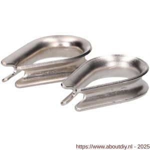QlinQ puntkous 8 mm groef RVS set 2 stuks - A40850311 - afbeelding 3