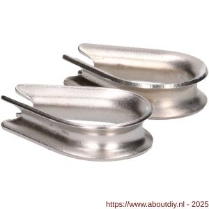 QlinQ puntkous 8 mm groef RVS set 2 stuks - A40850311 - afbeelding 4