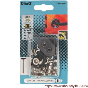 QlinQ zeilring 6 mm vernikkeld set 25 stuks met tool - A40850100 - afbeelding 1