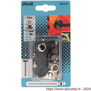 QlinQ zeilring 8 mm vernikkeld set 24 stuks met tool - A40850101 - afbeelding 1