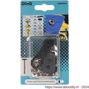 QlinQ drukknoop 13 mm vernikkeld met tool - A40850992 - afbeelding 1