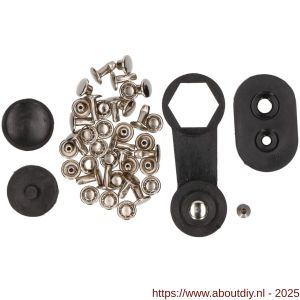 QlinQ holniet 7 mm vernikkeld met tool set 20 stuks - A40850073 - afbeelding 2
