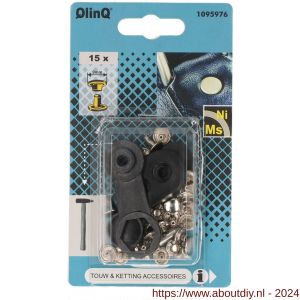 QlinQ holniet 9 mm vernikkeld met tool set 15 stuks - A40850074 - afbeelding 1