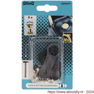 QlinQ holniet 11 mm vernikkeld met tool set 8 stuks - A40850075 - afbeelding 1