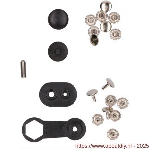 QlinQ holniet 11 mm vernikkeld met tool set 8 stuks - A40850075 - afbeelding 4