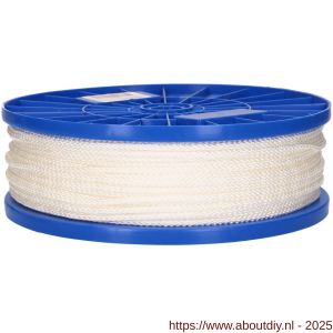 QlinQ nylonkoord PA 4 mm gevlochten wit 150 m rol - A40850152 - afbeelding 1