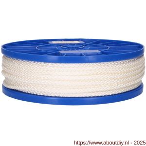 QlinQ nylonkoord PA 6 mm gevlochten wit 80 m rol - A40850154 - afbeelding 1