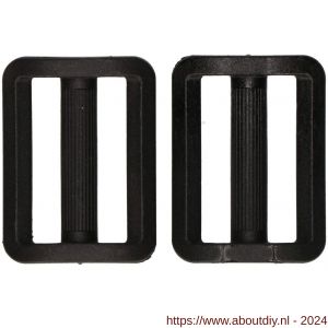 QlinQ textielbandspanner 25 mm zwart set 4 stuks - A40851039 - afbeelding 3