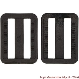 QlinQ textielbandspanner 25 mm zwart set 4 stuks - A40851039 - afbeelding 4