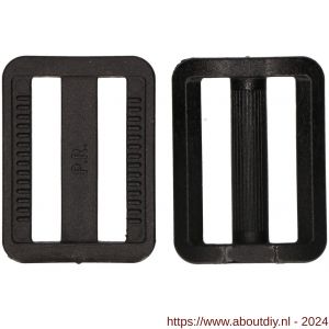 QlinQ textielbandspanner 25 mm zwart set 4 stuks - A40851039 - afbeelding 5