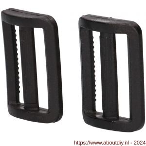 QlinQ textielbandspanner 25 mm zwart set 4 stuks - A40851039 - afbeelding 6