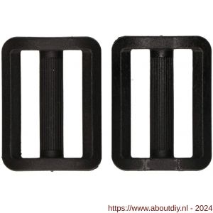 QlinQ textielbandspanner 40 mm zwart set 2 stuks - A40851040 - afbeelding 1