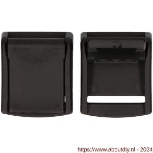 QlinQ textielbandklemsluiting 25 mm zwart set 2 stuks - A40851036 - afbeelding 1