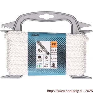 QlinQ flechtsnoer PP 8 mm wit 7.5 m rol - A40850147 - afbeelding 1