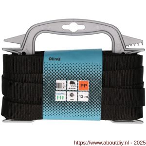 QlinQ textielband polyprolyleen 25 mm zwart 12 m rol 12 - A40850164 - afbeelding 1