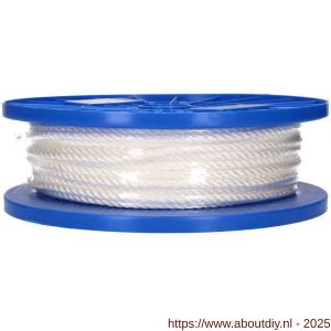 QlinQ nylonkoord PA 6 mm gedraaid wit 60 m rol - A40850158 - afbeelding 1