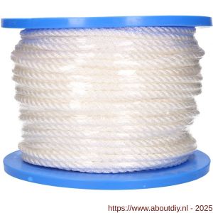 QlinQ nylonkoord PA 8 mm gedraaid wit 100 m rol - A40850159 - afbeelding 1