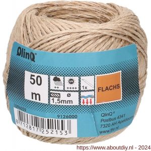 QlinQ bindtouw vlas 1.5 mm 50 m rol - A40850136 - afbeelding 1