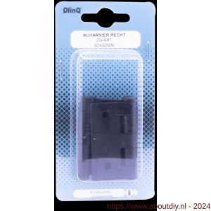 QlinQ scharnier 50x50 mm verzinkt zwart set 2 stuks blister - A40850477 - afbeelding 2