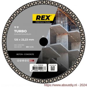 REX Turbo diamantzaagblad 125 mm asgat 22.23 mm beton - A40841270 - afbeelding 1