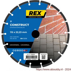 REX Construct diamantzaagblad 115 mm asgat 22.23 mm universeel - A40841274 - afbeelding 1