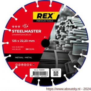 REX Steelmaster diamantzaagblad 125 mm asgat 22.23 mm metaal - A40841265 - afbeelding 1