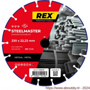 REX Steelmaster diamantzaagblad 230 mm asgat 22.23 mm metaal - A40841267 - afbeelding 1