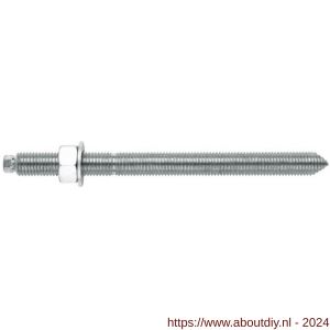 Index EQ-A2 draadstang met moer en ring voor chemisch anker M20x260 mm RVS A2 - A40900806 - afbeelding 1