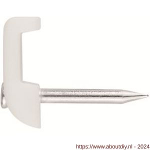 Index GR-NY BL kabelclip nagel wit voor platte kabel 2x0.7 mm nylon blister - A40902174 - afbeelding 1