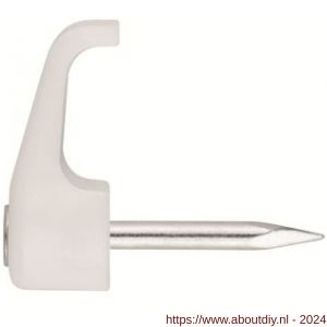 Index GR-NY BL kabelclip nagel wit voor platte kabel 2x1 mm nylon blister - A40902175 - afbeelding 1