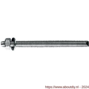 Index MO-ES draadstang met moer met ring M12x110 mm diameter 12 mm verzinkt 4 per zak - A40878817 - afbeelding 1