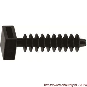 Index TACOBRI N plug voor ondersteuning kabelbinder zwart diameter 6 mm nylon - A40901219 - afbeelding 2