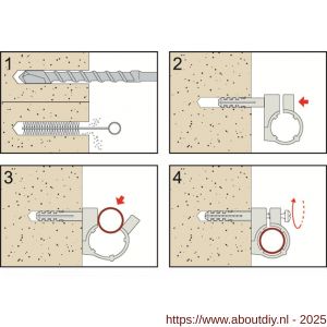 FM CTN buisklem met meegegoten plug voor 1 buis met diameter 12 mm - A40885885 - afbeelding 3