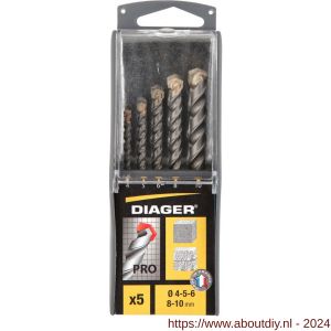Diager Pro steenboorset 5 stuks 4-5-6-8-10 mm - A40877212 - afbeelding 3