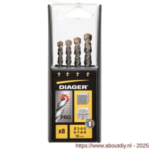 Diager Pro steenboorset 8 stuks 3-10 mm oplopend per 1 mm - A40877214 - afbeelding 3