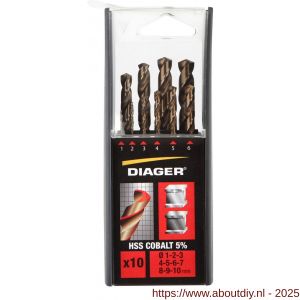 Diager HSS Cobalt staalborenset 10 stuks 1-10 mm - A40877194 - afbeelding 3