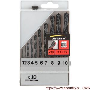 Diager HSS Standaard staalborenset 10 stuks 1-10 mm - A40877190 - afbeelding 3