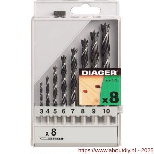 Diager houtspiraalboorset 8 stuks - A40877202 - afbeelding 3